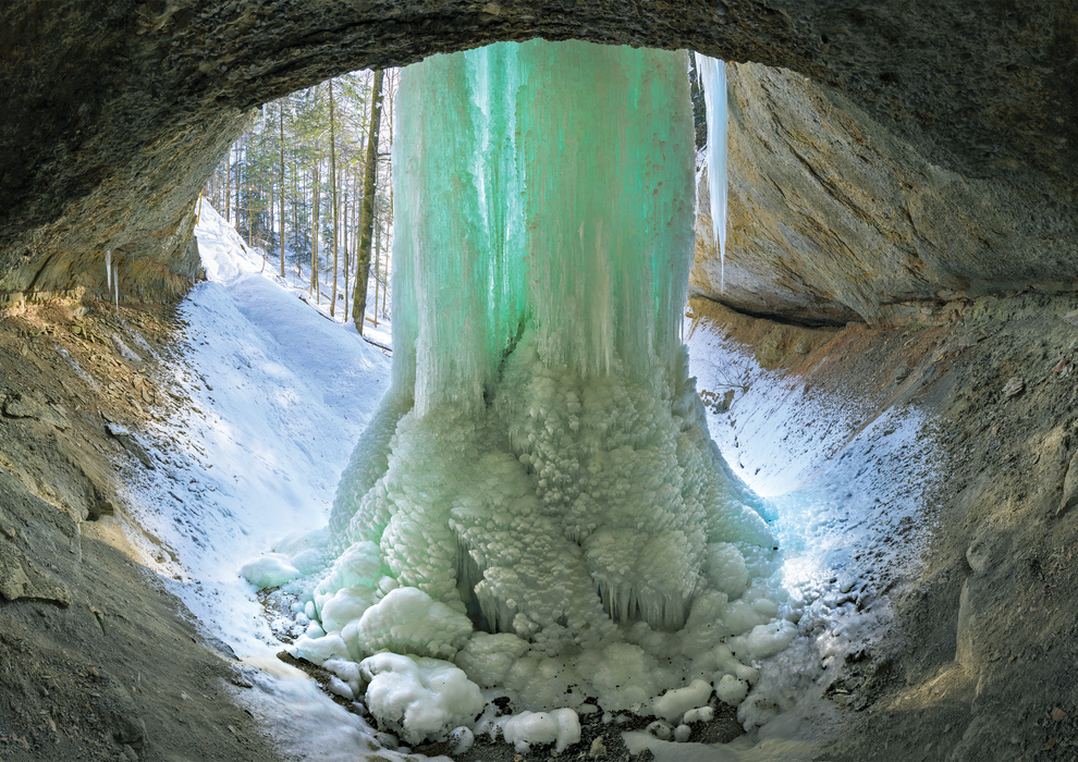 Frozen waterfall, Canton Zurich, Switzerland
